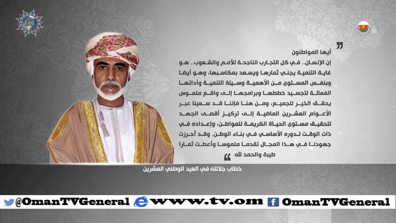 النطق السامي | خطاب جلالته في العيد الوطني العشرين