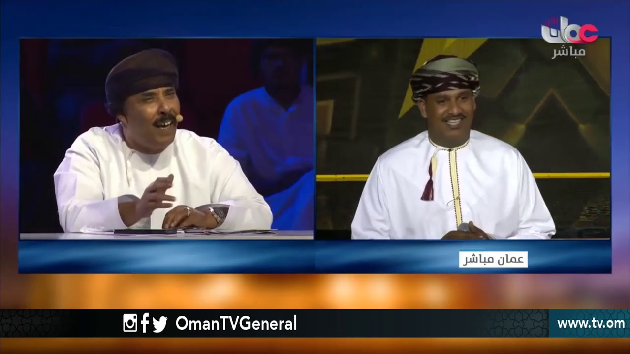 تفاعل الفنان أحمد غدير مع المتسابق منتصر الراسبي في مسابقة الاغنية الشعبية ضمن ليالي المهرجان