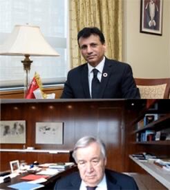 برئاسة السلطنة، اجتماع للترويكا العربية مع الأمين العام للأمم المتحدة