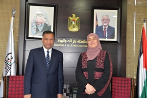 الدكتورة ليلى غنام تستقبل القائم بأعمال سفارة السلطنة في فلسطين