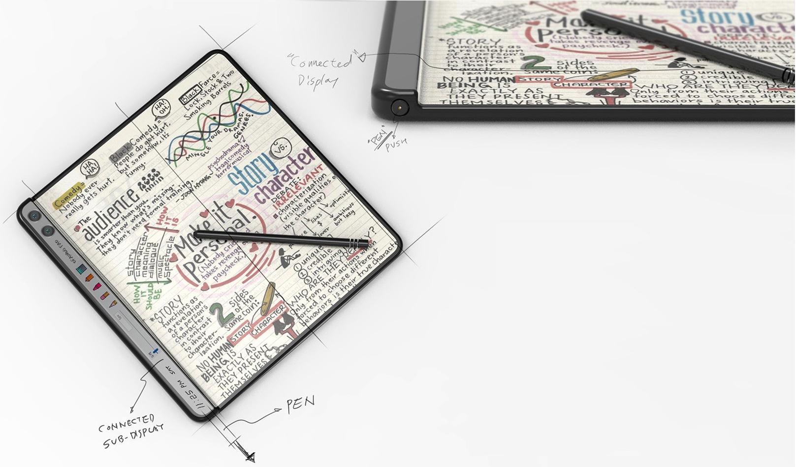 Huawei تُسجل براءة إختراع لهاتف قابل للطي مع شاشة ثانوية طويلة وقلم إلكتروني