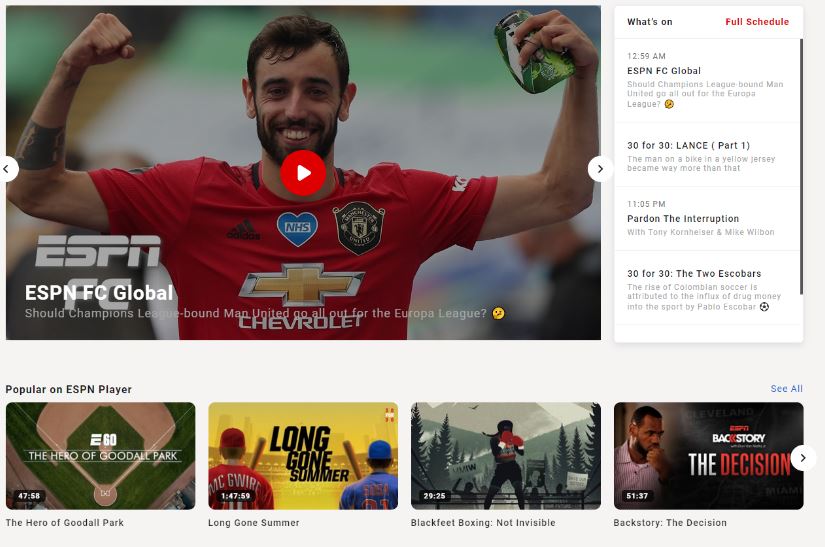 ديزني تضيف مجموعة قنوات جديدة لجمهور الرياضة في المنطقة على ESPN Player