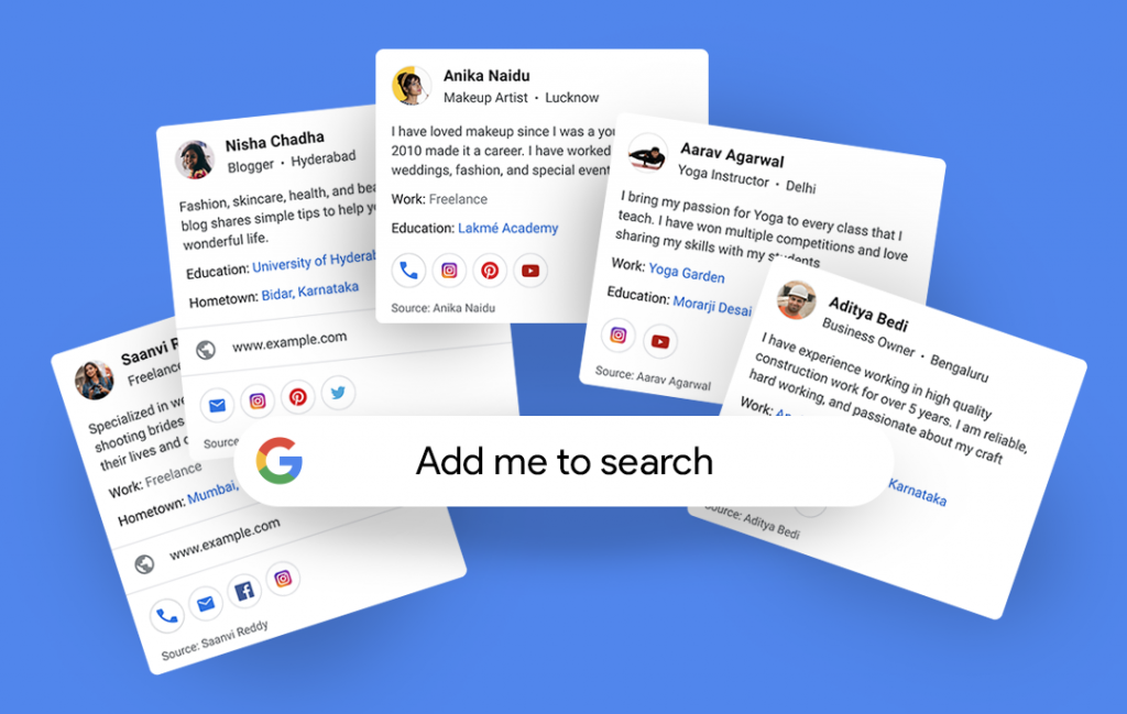 جوجل تختبر إنشاء ملف شخصي خاص بك ضمن نتائج البحث