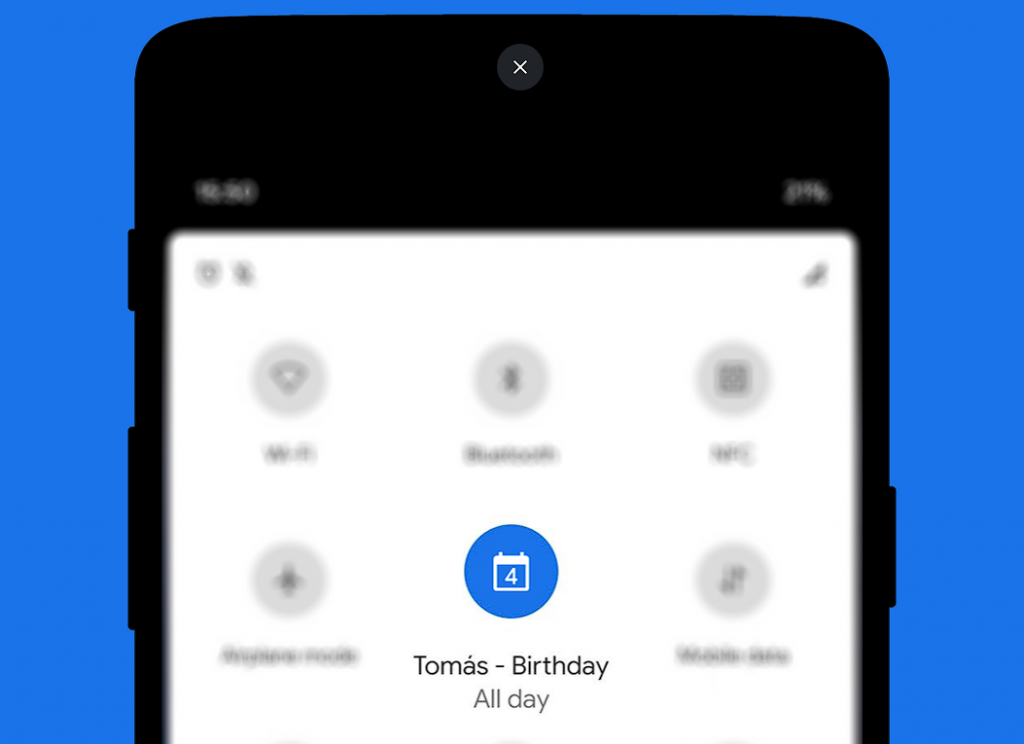 جديد التطبيقات CalenTile للتحقق من التقويم من لوحة الإعدادات السريعة