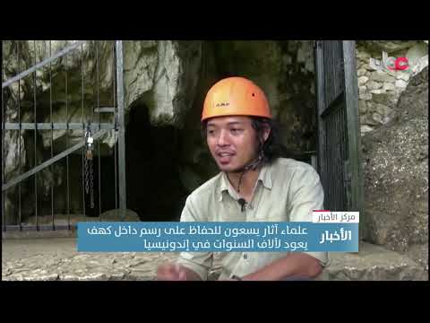 علماء آثار يسعون للحفاظ على رسم داخل كهف يعود لآلاف السنين في إندونيسيا