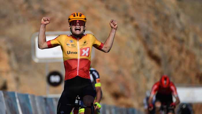 Danish cyclist Anthon Charmig wins first place in the third stage of Tour of Oman