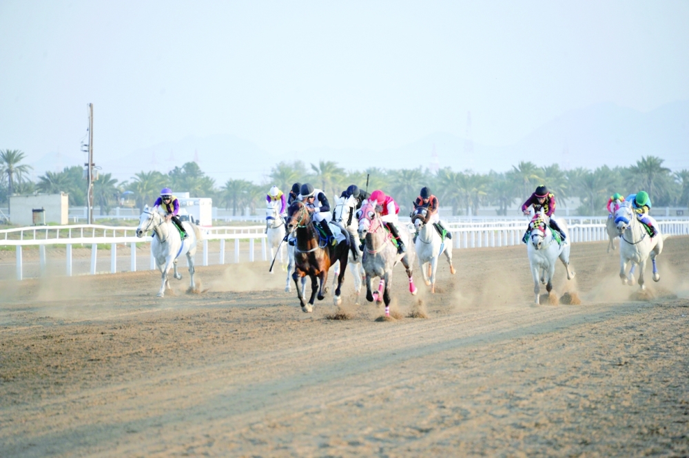 تنافس كبير في السباق الرابع عشر للخيل ببركاء