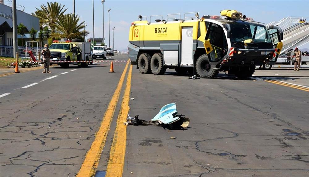 12 جريحا إثر اعتراض التحالف طائرة مسيرة استهدفت مطار أبها في السعودية