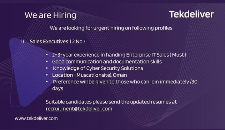 شركة tekdeliver تعلن وظيفة شاغرة 2 IMG ٢٠٢٢٠٣٠٢ ٠٣٠٢٥٣