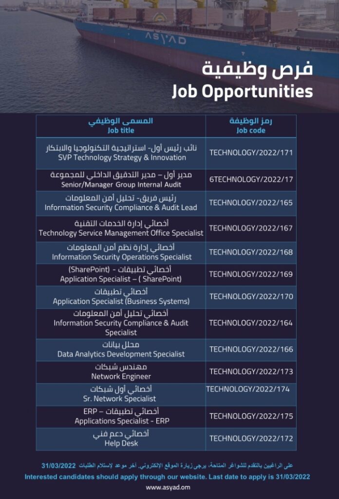 مجموعة أسياد تعلن وظائف شاغرة 2 IMG ٢٠٢٢٠٣١٦ ١٦٠٩١٩