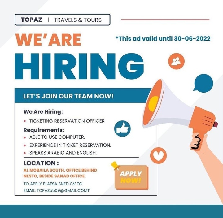 شركة توباز للسفر في المعبيلة تعلن وظيفة شاغرة 2 IMG ٢٠٢٢٠٦١٦ ٠٣٥٢١٧