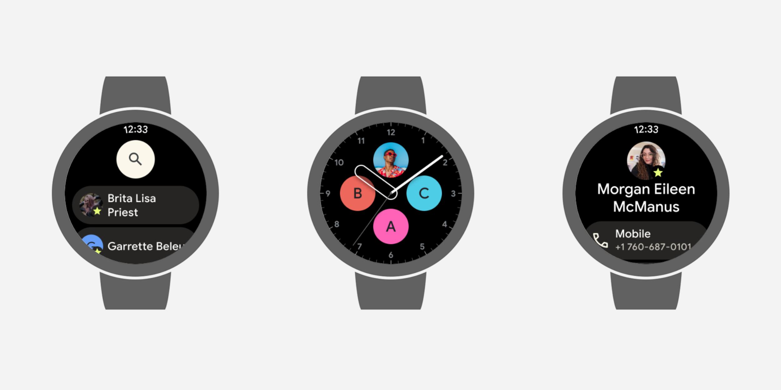 تطبيق جهات الاتصال يحصل على إعادة تصميم في Wear OS 3