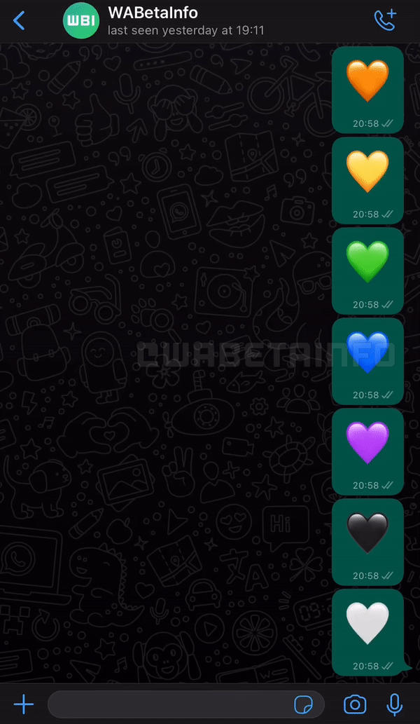 يختبر واتساب بعض الرموز التعبيرية العملاقة للقلب وبشكل متحرك