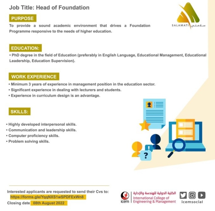 الكلية الدولية للهندسة والإدارة تعلن وظيفة شاغرة 2 IMG ٢٠٢٢٠٧٢٩ ١٧٤٩٤٨