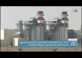 27 %  نسبة الانجاز في أعمال البنى الأساسية لمشروعمدينة عبري الصناعية في محافظة الظاهرة