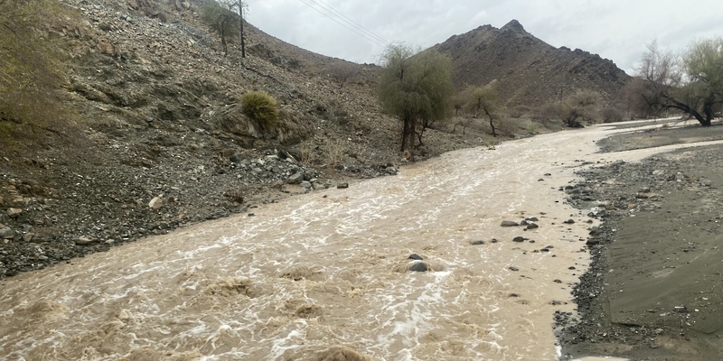 هطول أمطار وجريان عدد من الأودية على ولايات محافظة الظاهرة