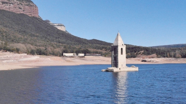Severe drought in Spain uncovers submerged monuments