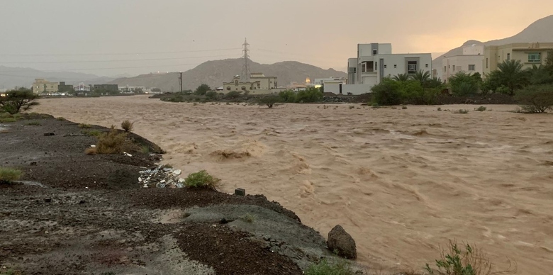 ولاية العوابي تشهد هطول أمطار غزيرة