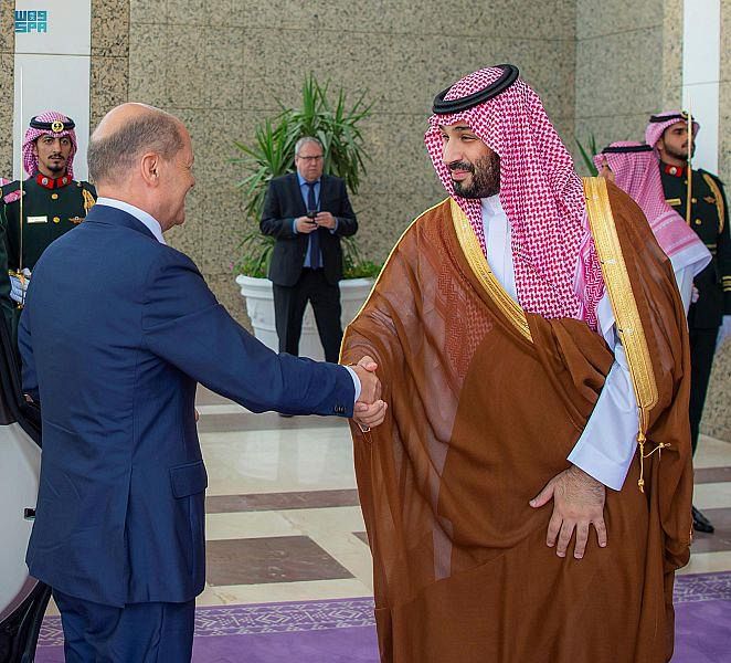 HRH Crown Prince receives German Federal Chancellor