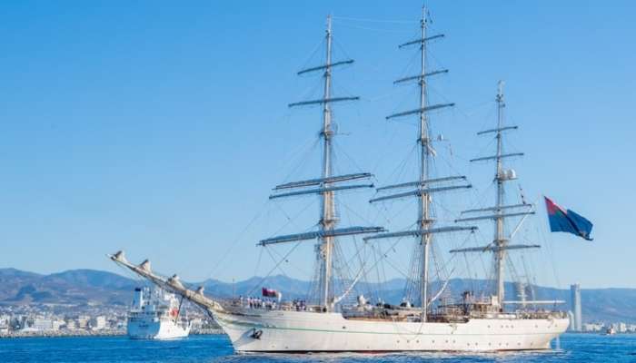 Shabab Oman II arrives at Port of Limassol in Cyprus