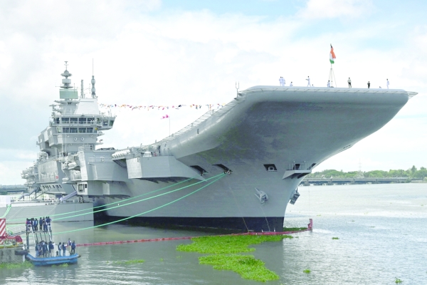India unveils first homemade aircraft carrier