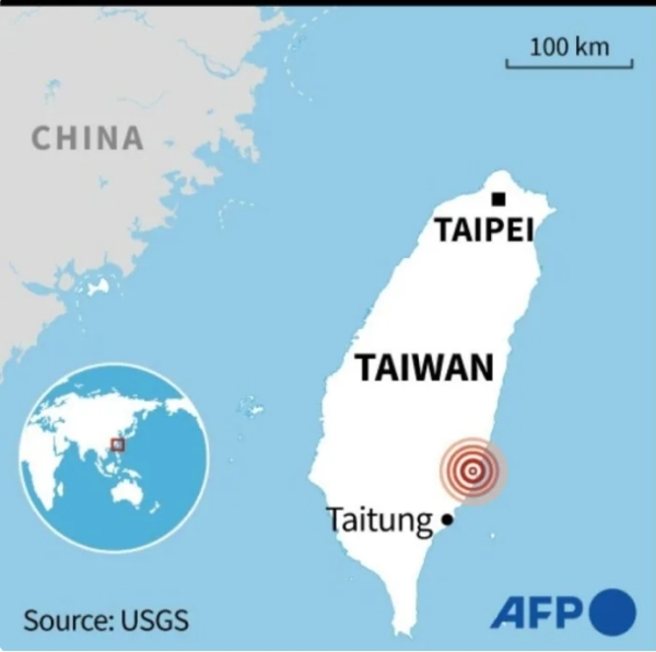 Strong quake strikes eastern Taiwan
