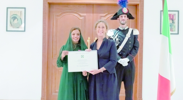 Salma awarded Knighthood by President of Italy