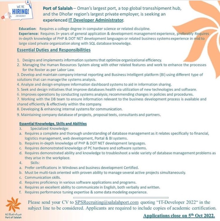 ميناء صلالة يعلن وظيفة شاغرة 2 IMG ٢٠٢٢١٠٠٢ ١٤٠٩٤٨
