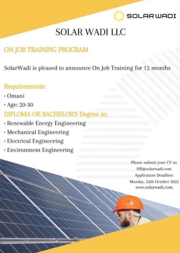 شركة سولار وادي تعلن فرص تدريب 2 IMG ٢٠٢٢١٠٢١ ١٦٥١١٠
