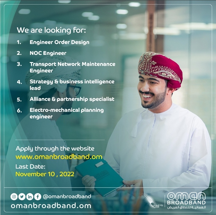 الشركة العمانية للنطاق العريض تعلن وظائف شاغرة 3 IMG ٢٠٢٢١٠٣١ ٢٢٣٩٥٧