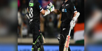 Latham, Williamson share record 4th wicket stand, secure 7 wicket win against India