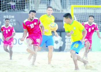 منتخب قدم الشاطئية يخسر من البرازيل ٦ / ٣