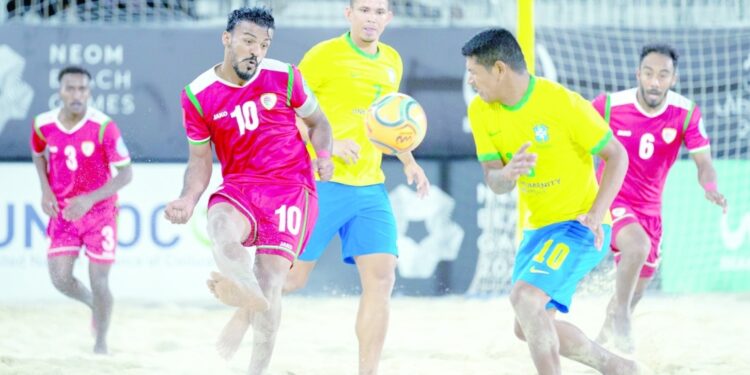 منتخب قدم الشاطئية يخسر من البرازيل ٦ / ٣
