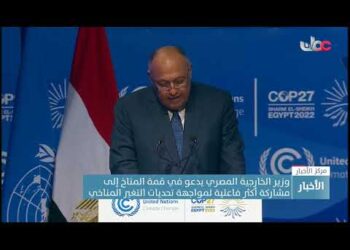 وزير الخارجية المصري يدعو في قمة المناخ إلى مشاركة أكثر فاعلية لمواجهة تحديات التغير المناخي