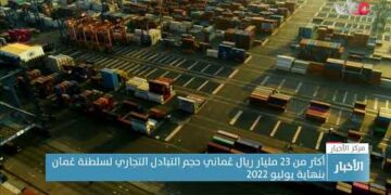 أكثر من 23 مليار ريال عُماني حجم التبادل التجاري لسلطنة عُمان بنهاية يوليو 2022