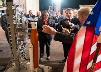 Macron meets Kamala Harris at NASA headquarters as US tour starts