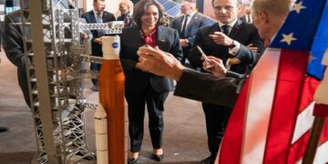 Macron meets Kamala Harris at NASA headquarters as US tour starts