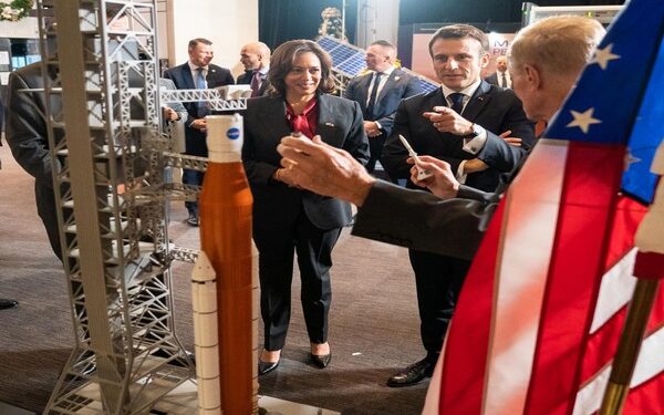 Macron meets Kamala Harris at NASA headquarters as US tour starts