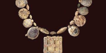 1,300-year-old necklace among treasures found buried at housing site