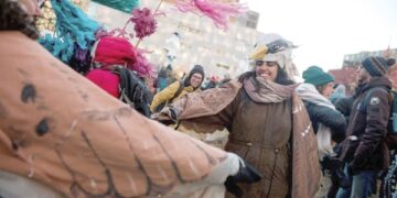 Activists dressed as birds and trees rally for nature at COP15 in Montreal
