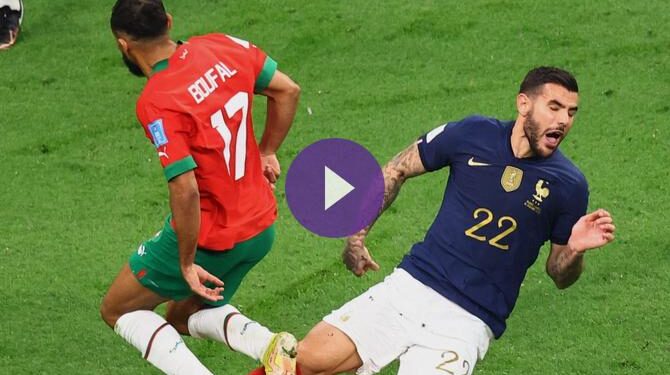 الحالات التحكيمية في مباراة فرنسا والمغرب