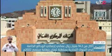 أكثر من 14.2 مليار ريال عماني إجمالي الودائع الخاصة لدى البنوك التجارية بسلطنة عُمان بنهاية سبتمبر