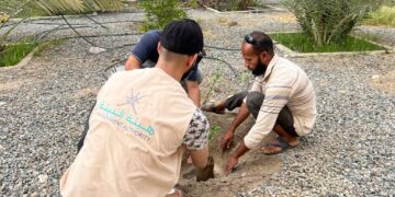 مركز البيئة بالسويق ينفذ حملة استزراع وتوزيع في عدة مواقع بالولاية