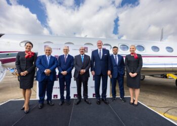 الخطوط الجوية القطرية تكشف النقاب عن أولى طائراتها من طراز جلفستريم G70054