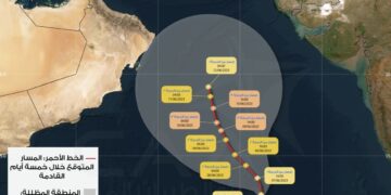الأرصاد العمانية تصدر تقرير رقم ”2” وتفاصيل الحالة المدارية في بحر العرب