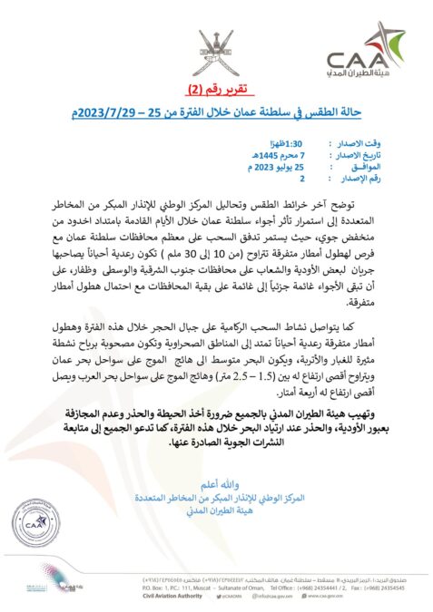 تقرير رقم “2” حول حالة الطقس في سلطنة عمان خلال الأيام القادمة 2 IMG 1575