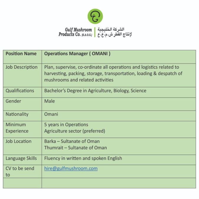 الشركة الخليجية لإنتاج الفطر تعلن وظائف شاغرة 3 IMG 2500