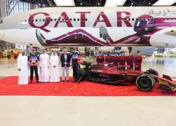 الخطوط الجوية القطرية تحتفل بوصول الفورمولا 1 إلى قطر