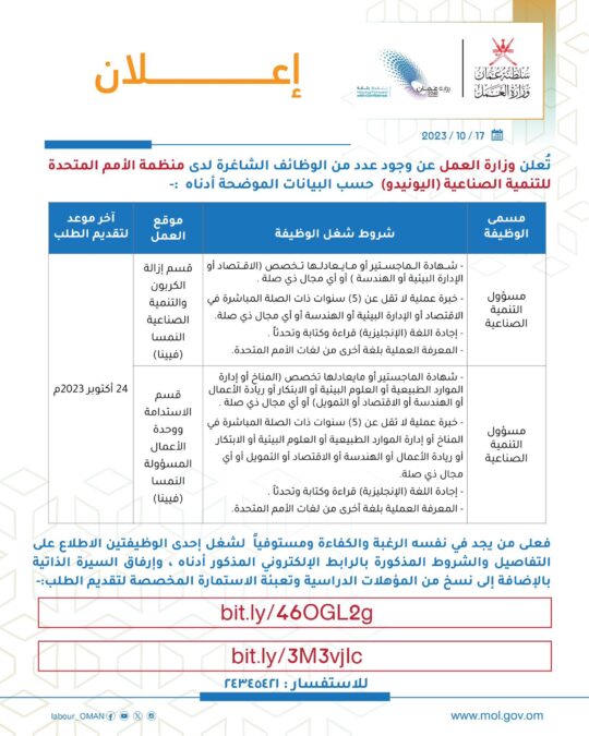 وزارة العمل تعلن وظائف شاغرة 2 IMG 7262
