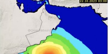 تنبيه بإرتفاع موج البحر على سواحل بحر العرب